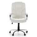 **Ergonomische witte bureaustoel met verstelbare hoogte en wielen**