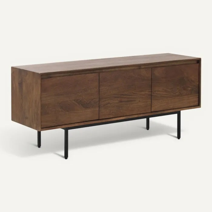 **Technische titel in het Nederlands: Moderne houten dressoirkast met metalen poten**