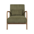 **Technische titel in het Nederlands: Modern groene stoel met houten frame en gestreept ontwerp**