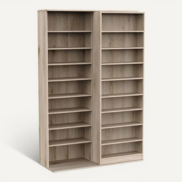 **Technische titel in het Nederlands: Ruime boekenplank met meerdere planken van hout**